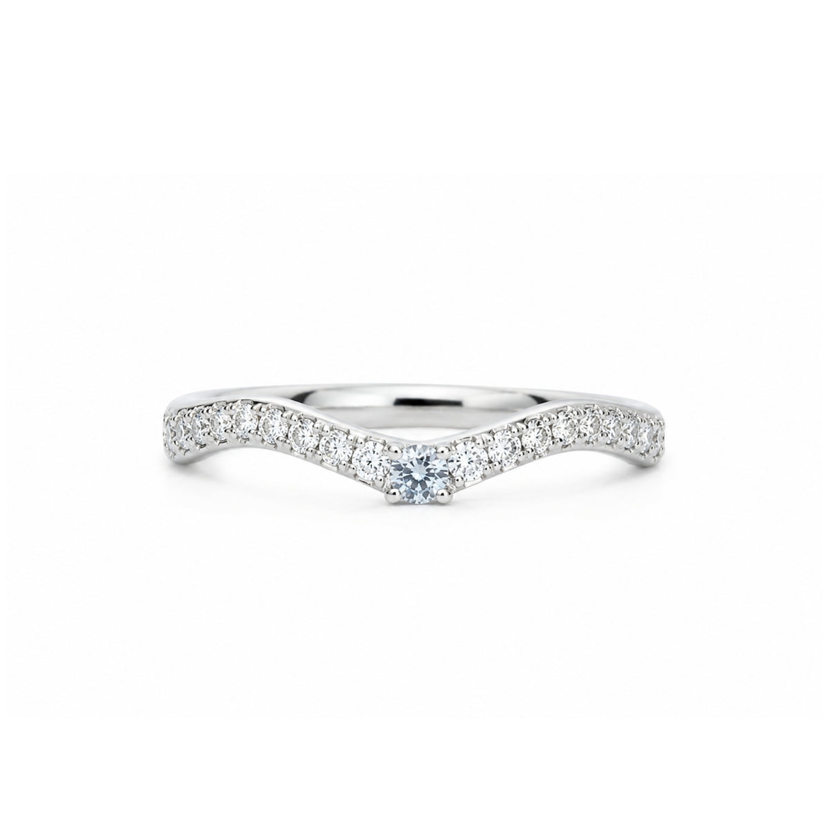 Glint Gemstone Wave Ring