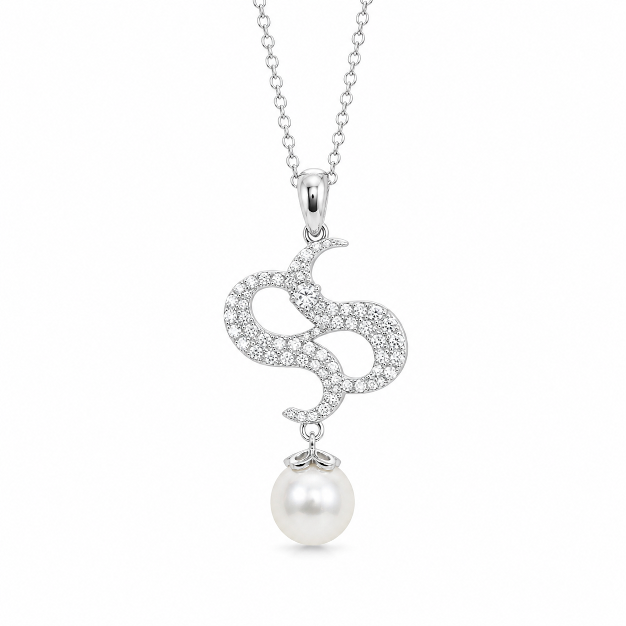 Double S Logo Moissanite Necklace