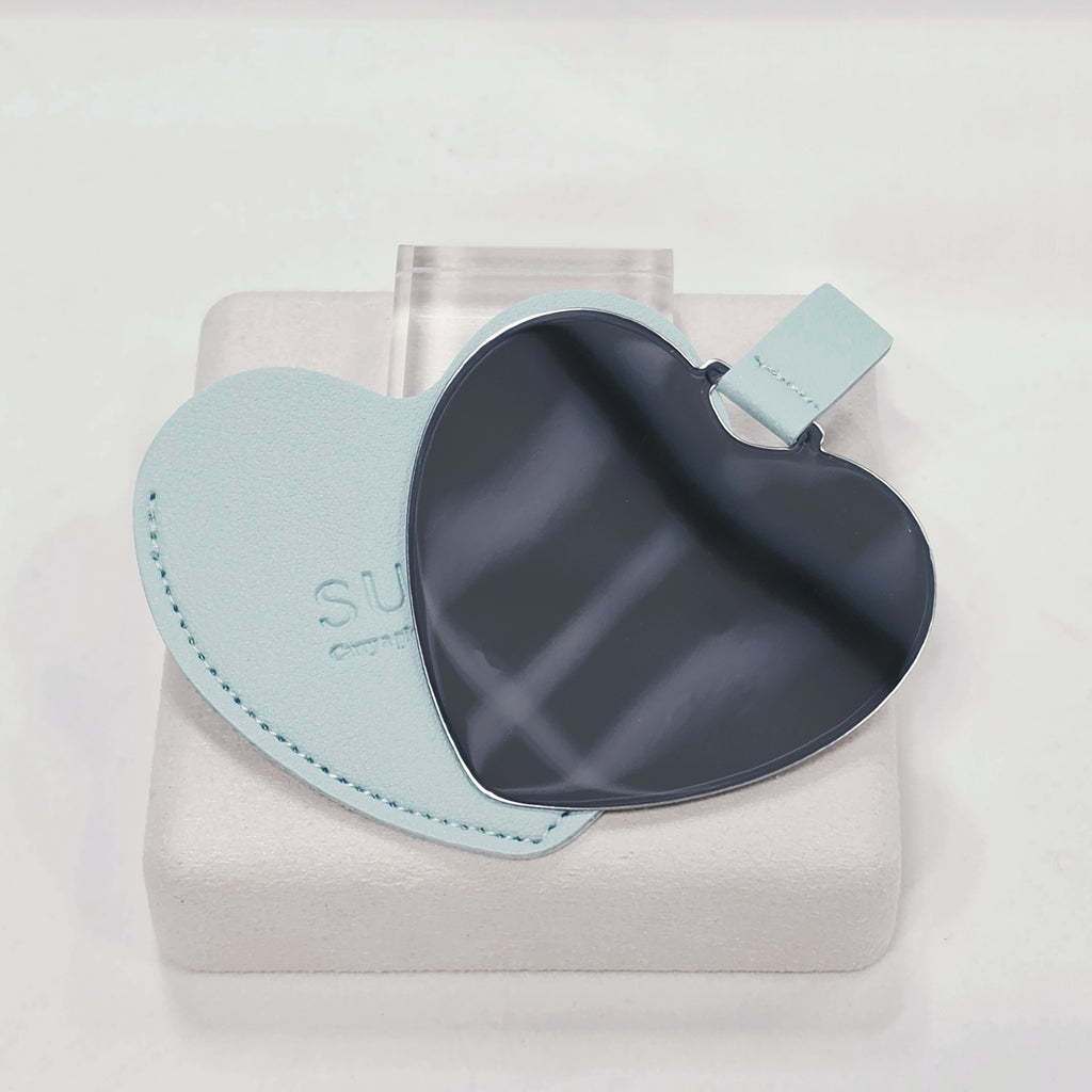 SUSURÉ Aqua Blue Heart Pocket Mirror
