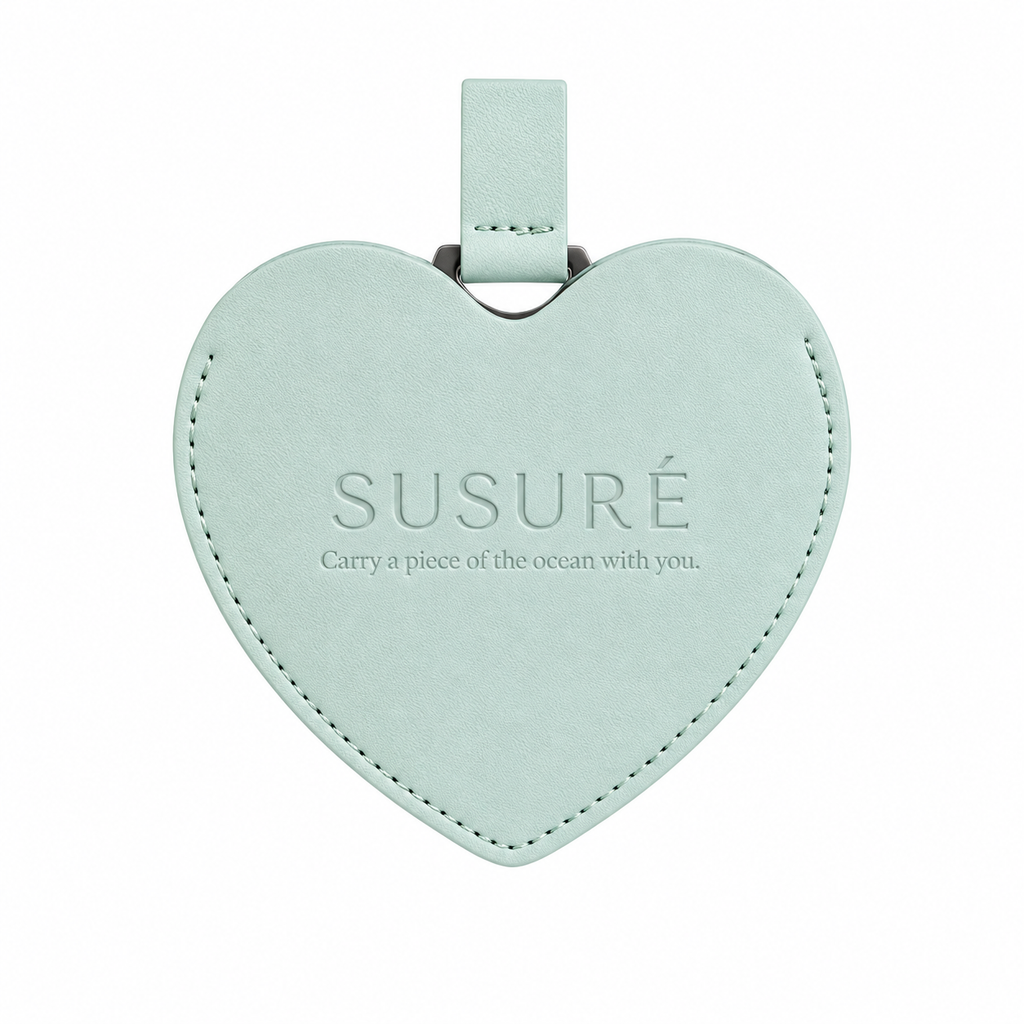 SUSURÉ Aqua Blue Heart Pocket Mirror