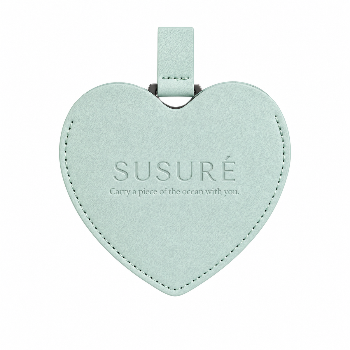 SUSURÉ Aqua Blue Heart Pocket Mirror